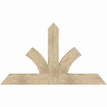 Ekena Millwork Richland Rough Sawn Timber Gable Bracket, Douglas Fir, 60"W x 35"H x 4"D x 6"F, 14/12 Pitch GBW060X35X0406RIC00RDF